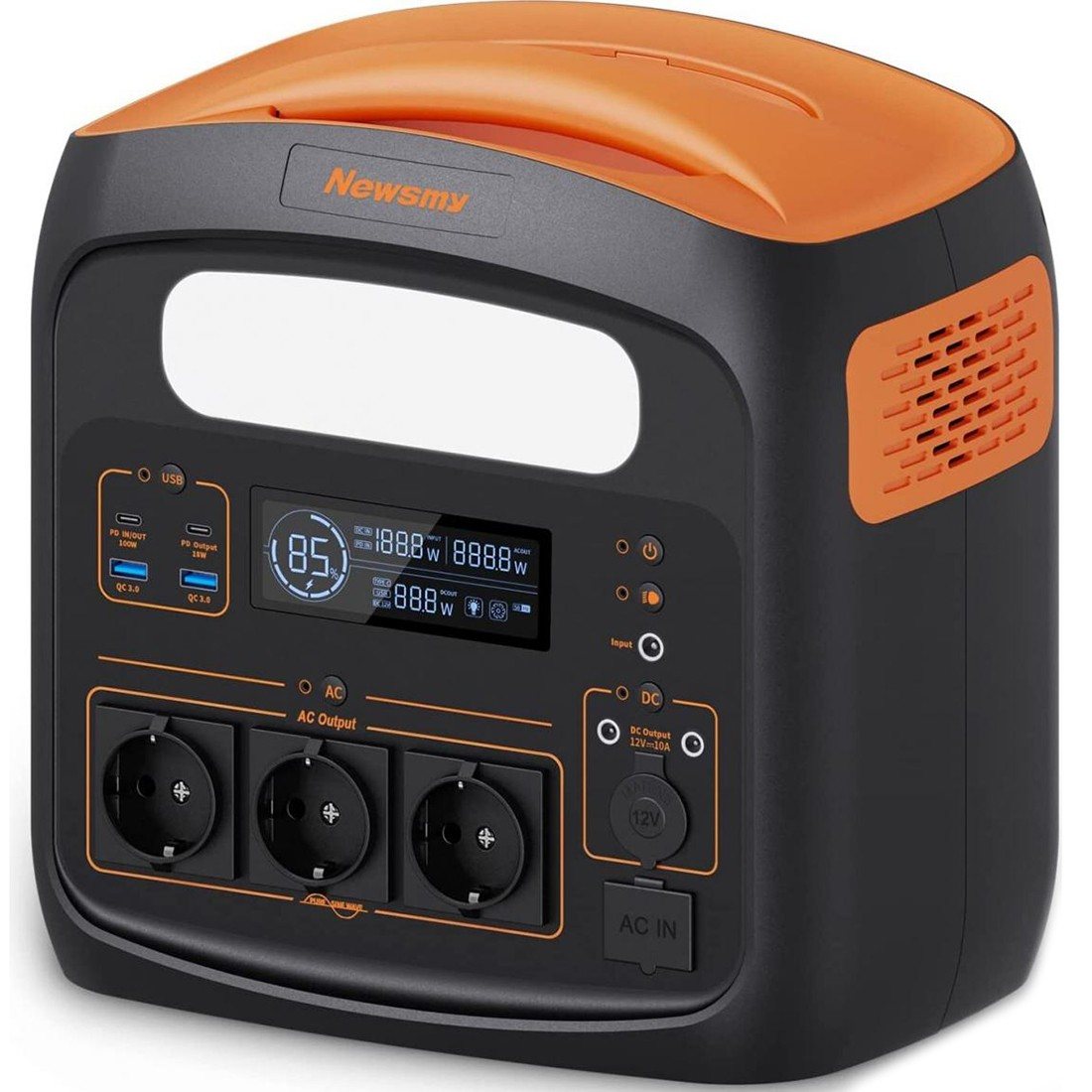 Зарядна станція NewsMy N1210P, 1200 Вт, 1102,5 Вт/час (електростанція для дому, UPS, ДБЖ) EU