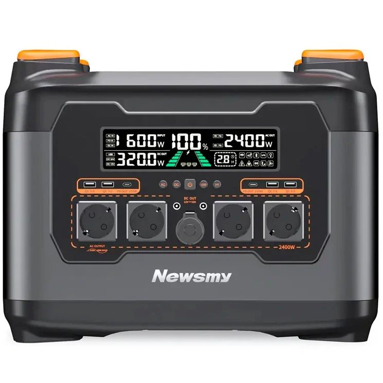 Зарядная станция NewsMy S2400A, 2400 Вт, 2048 Вт*ч (электростанция для дома, ИБП, UPS) EU