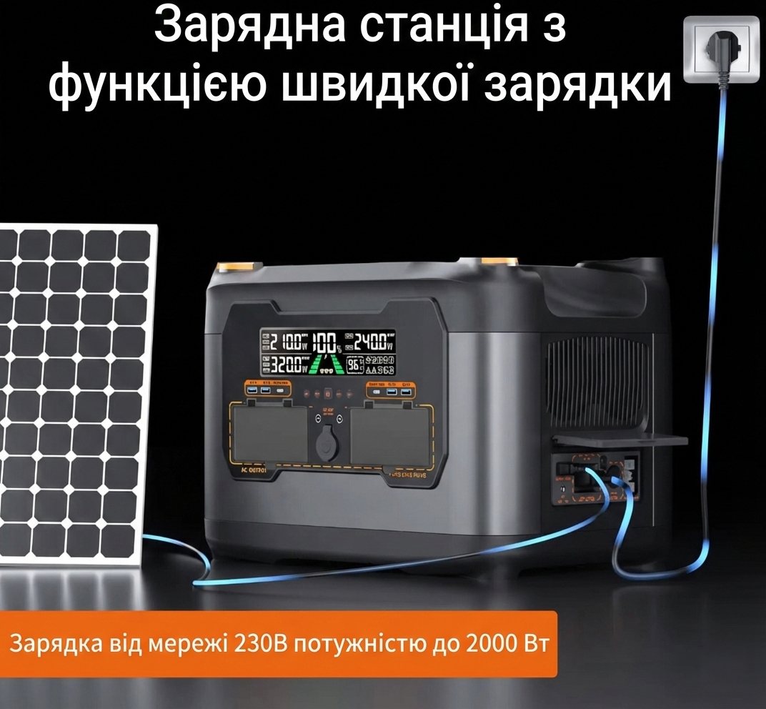 Зарядна станція NewsMy X2400, 2400 Вт, 2016 Вт*ч (електростанція для дому, ДБЖ, UPS) — фото 3