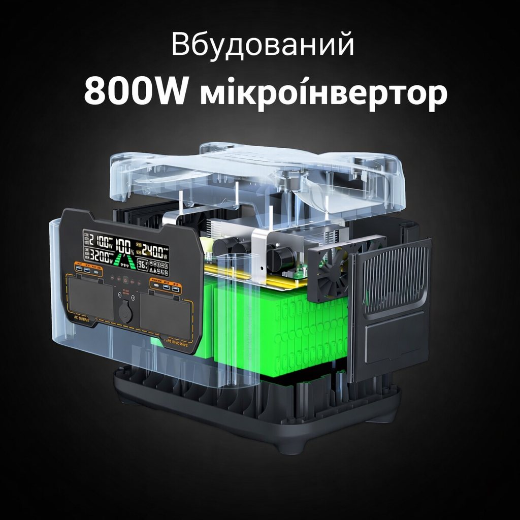 Зарядна станція NewsMy X2400, 2400 Вт, 2016 Вт*ч (електростанція для дому, ДБЖ, UPS) — фото 7