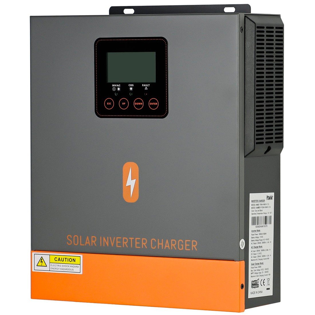 Гібридний інвертор Powmr POW-HVM1.5K-24V, 24 В, 1500 Вт (безперебійник, UPS, ДБЖ) — фото 3
