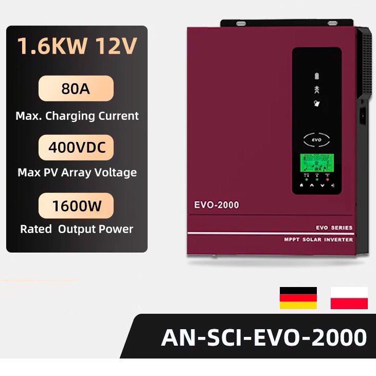 Гібридний інвертор Anern AN-SCI-EVO-2000, 12 В, 1600 Вт (безперебійник, UPS, ДБЖ) — фото 4