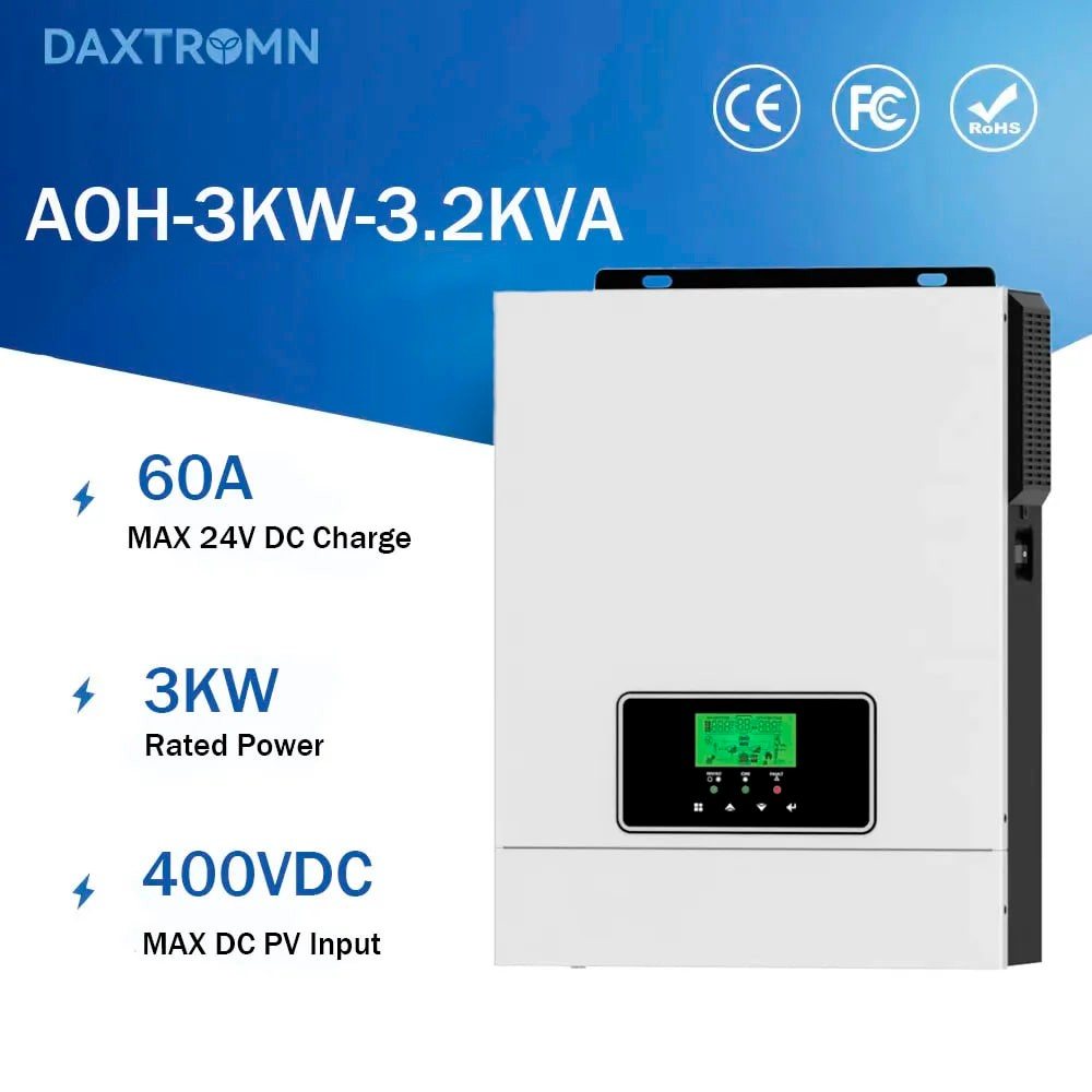 Гібридний інвертор Daxtromn AOH-3.2KVA, 24 В, 60 А, 3000 Вт (безперебійник, UPS, ДБЖ) — фото 6