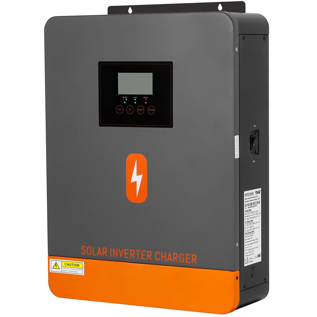 Гібридний інвертор Powmr Solar 4200W POW-HVM4.2K-24V-E, 24 В, 4200 Вт (безперебійник, UPS, ДБЖ) — фото 3