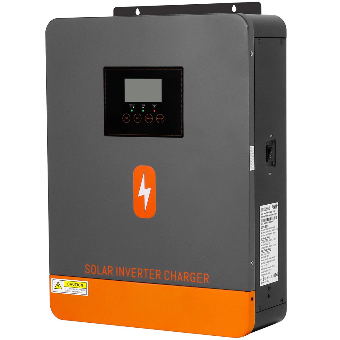 Гібридний інвертор Powmr Solar 4200W POW-HVM4.2K-24V-D, 24В-4200Вт / 12В-2300Вт (безперебійник, UPS, ДБЖ) — фото 3