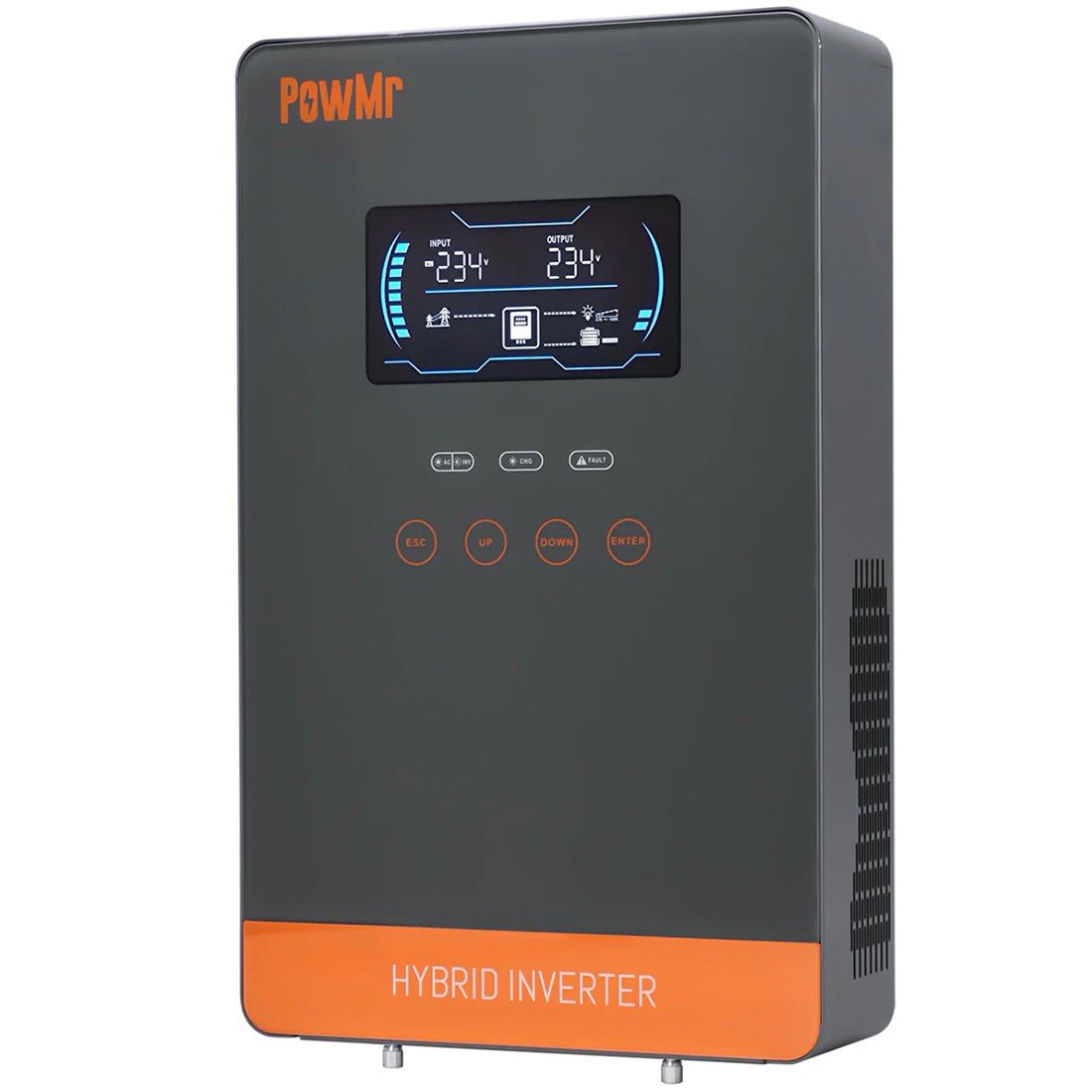 Гібридний інвертор Powmr POW-HVM6.5K-48V-P, 48 В, 6500 Вт (безперебійник, UPS, ДБЖ) — фото 2
