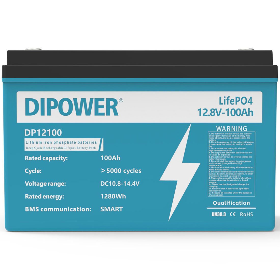 Акумулятор Dipower DDABSSG12100 LiFePO4 12V/100AH, 1280W*h (літій-залізо-фосфатний акумулятор для ДБЖ (UPS))