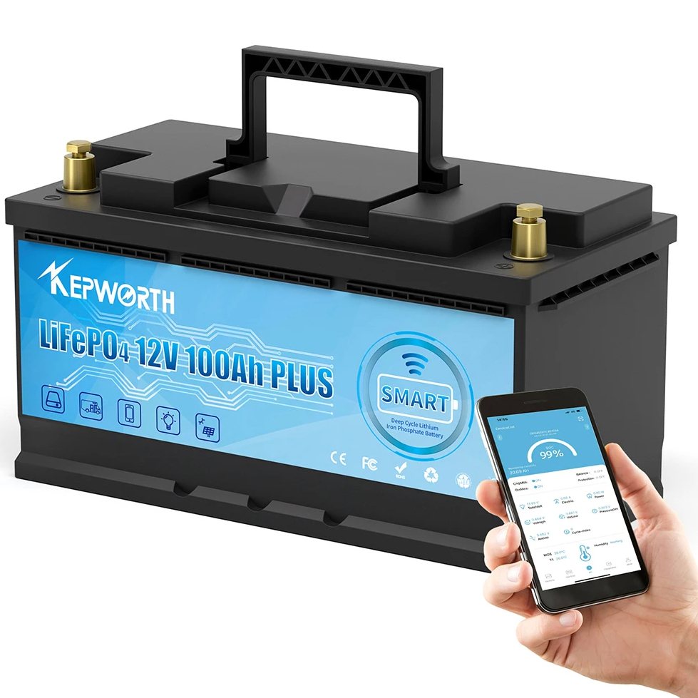 Аккумулятор Kepworth LiFePO4 12V/100AH (1280W*h), Smart BMS, Bluetooth APP (літій-залізо-фосфатний аккумулятор для ДБЖ (UPS))