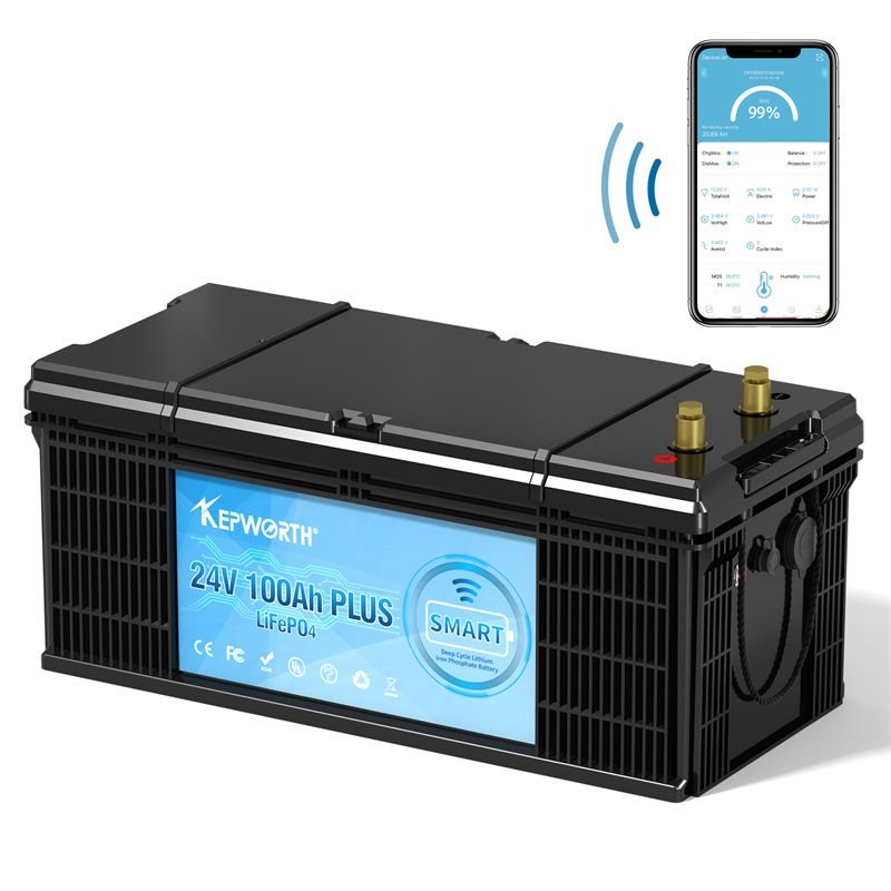 Акумулятор Kepworth LiFePO4 24V/100AH (2560W*h), Smart BMS,Bluetooth APP (літій-залізо-фосфатний акумулятор для ДБЖ (UPS)) — фото 2
