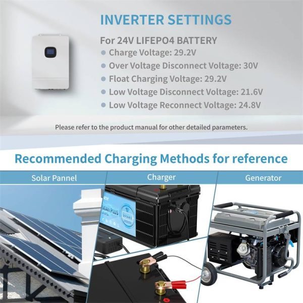 Акумулятор Kepworth LiFePO4 24V/100AH (2560W*h), Smart BMS,Bluetooth APP (літій-залізо-фосфатний акумулятор для ДБЖ (UPS)) — фото 6