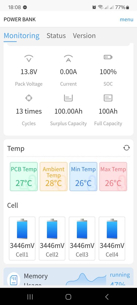 Акумулятор VESTWOODS LiFePO4 12V/100AH, 1280W*h, 100A, Smart BMS, Bluetooth APP (літій-залізо-фосфатний акумулятор для ДБЖ (UPS)) — фото 8