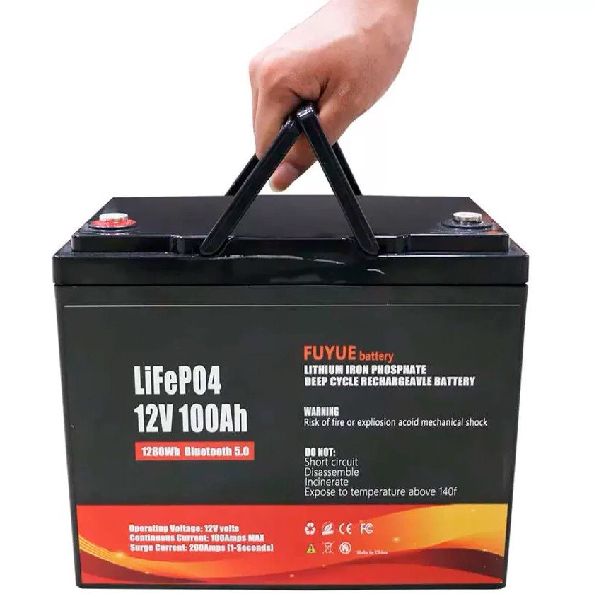 Акумулятор Fuyue LiFePO4 12V/100AH (1280W*h) (літій-залізо-фосфатний акумулятор для ДБЖ (UPS), Bluetooth APP, Smart BMS) — фото 4