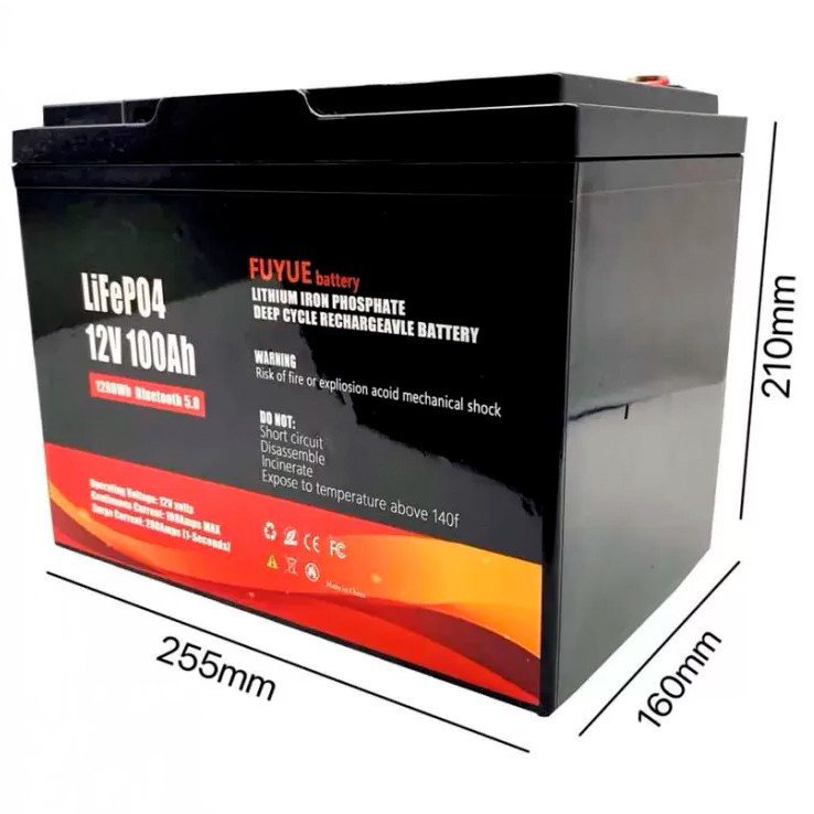 Акумулятор Fuyue LiFePO4 12V/100AH (1280W*h) (літій-залізо-фосфатний акумулятор для ДБЖ (UPS), Bluetooth APP, Smart BMS) — фото 5