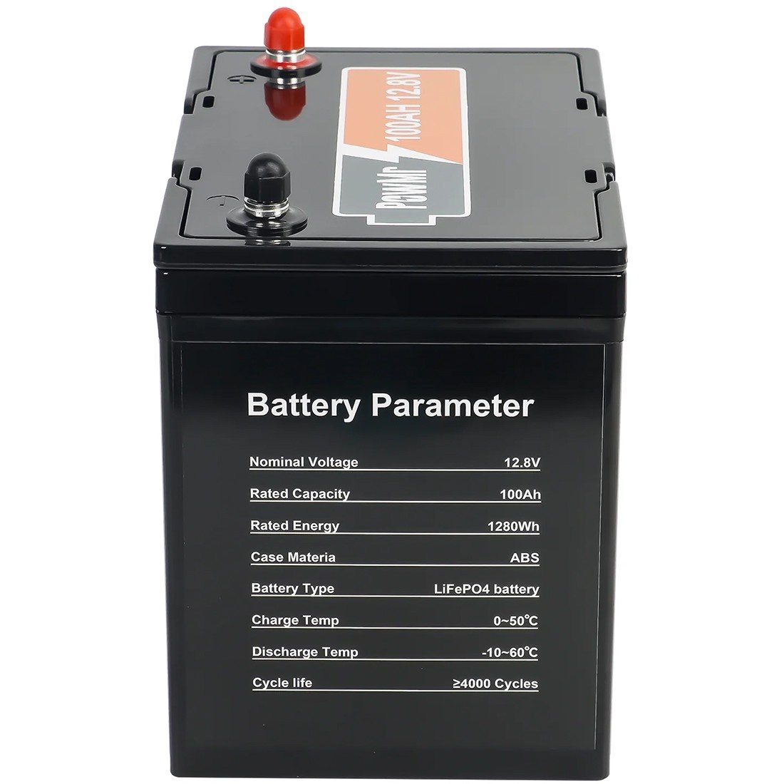 Акумулятор PowMr POW-100AH-12.8V-MINI, 12,8V/100Ah, 1280W*h, 100A (26x17x21 см, LiFePO4, для будинку, котла, сонячних батарей) — фото 5
