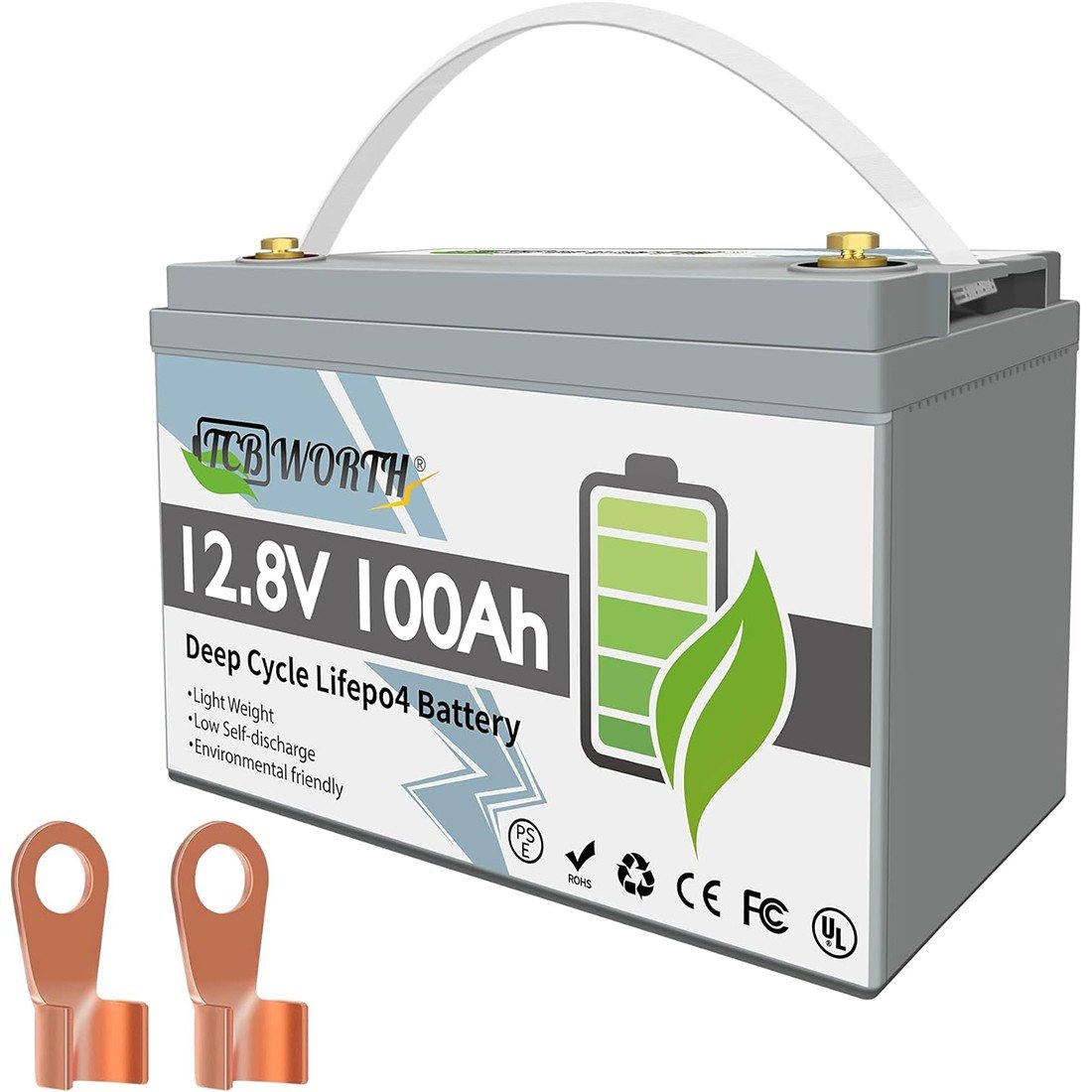 Акумулятор TCBWorth LiFePO4 12V/100AH, 1280W*h, 100A (літій-залізо-фосфатний акумулятор для ДБЖ (UPS))