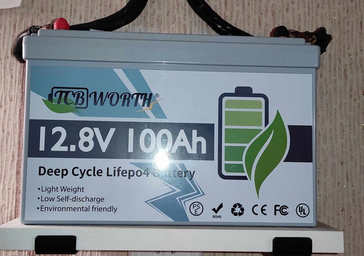 Акумулятор TCBWorth LiFePO4 12V/100AH, 1280W*h, 100A (літій-залізо-фосфатний акумулятор для ДБЖ (UPS)) — фото 8