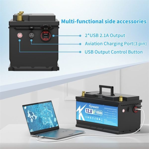 Акумулятор Kepworth LiFePO4 12V/100AH (1280W*h) (літій-залізо-фосфатний акумулятор для ДБЖ (UPS)) — фото 2