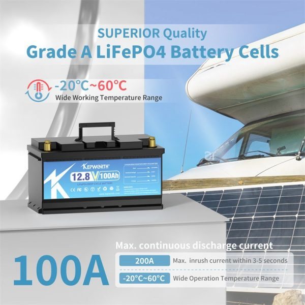 Акумулятор Kepworth LiFePO4 12V/100AH (1280W*h) (літій-залізо-фосфатний акумулятор для ДБЖ (UPS)) — фото 5