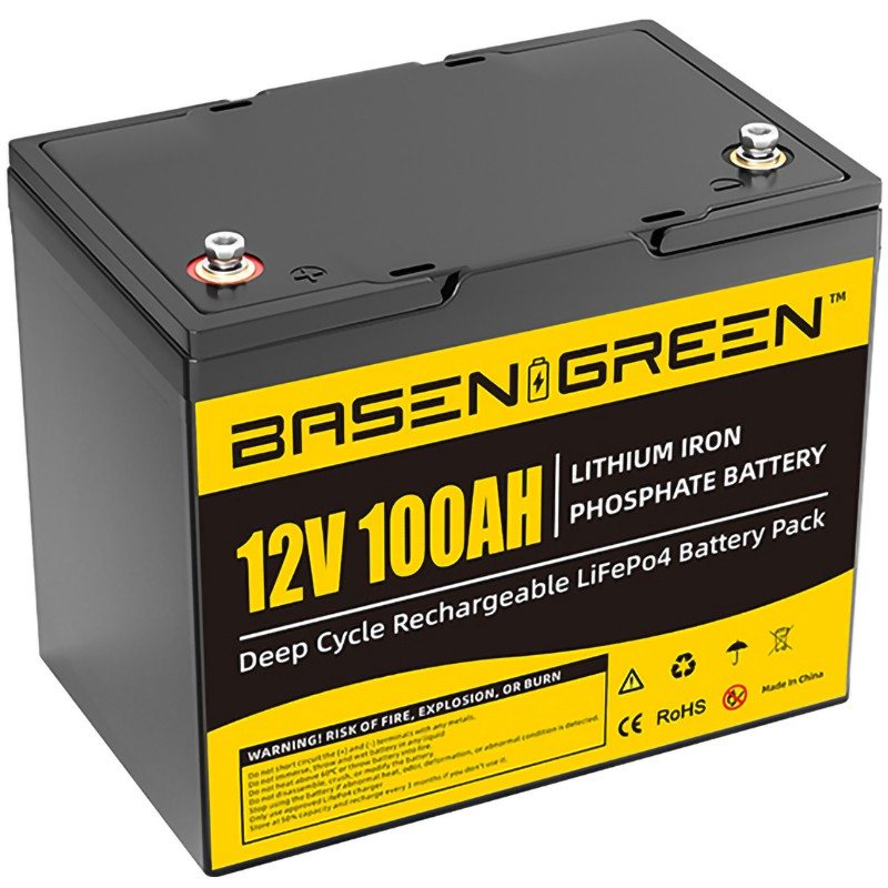 Акумулятор Basen Green LiFePO4 12V/100AH (1280 W*h), Smart BMS, Bluetooth APP (літій-залізо-фосфатний акумулятор для ДБЖ (UPS)) — фото 2