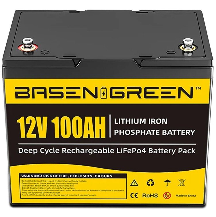 Акумулятор Basen Green LiFePO4 12V/100AH (1280 W*h), Smart BMS, Bluetooth APP (літій-залізо-фосфатний акумулятор для ДБЖ (UPS)) — фото 3