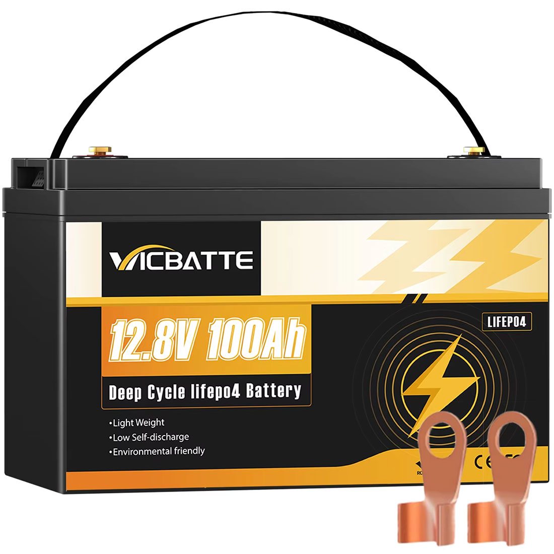 Акумулятор VICBATTE LiFePO4 12.8V/100AH, 1280W*h (літій-залізо-фосфатний акумулятор для ДБЖ (UPS))