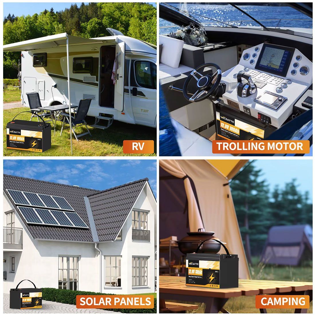 Акумулятор VICBATTE LiFePO4 12.8V/100AH, 1280W*h (літій-залізо-фосфатний акумулятор для ДБЖ (UPS)) — фото 5