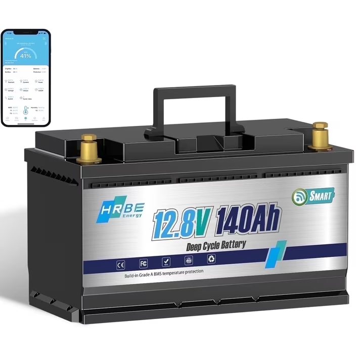 Акумулятор HRBEEnergy LiFePO4 12V/140AH (1792W*h), Smart BMS, Bluetooth APP, (літій-залізо-фосфатний акумулятор для ДБЖ (UPS))