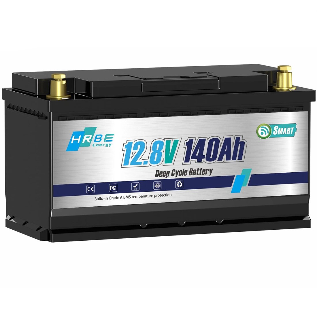 Акумулятор HRBEEnergy LiFePO4 12V/140AH (1792W*h), Smart BMS, Bluetooth APP, (літій-залізо-фосфатний акумулятор для ДБЖ (UPS)) — фото 2