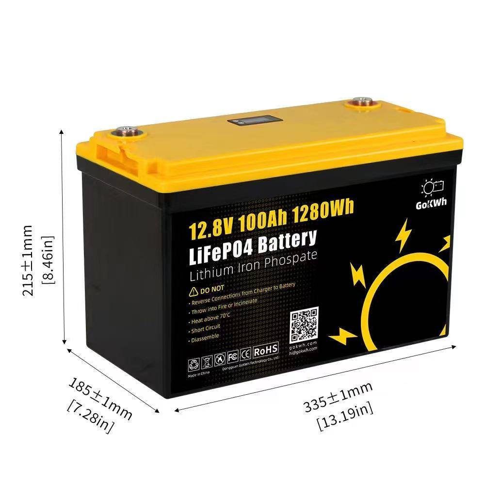Акумулятор GoKwt LiFePO4 12V/100AH (1280W*h), з дисплеєм (літій-залізо-фосфатний акумулятор для ДБЖ (UPS)) — фото 2