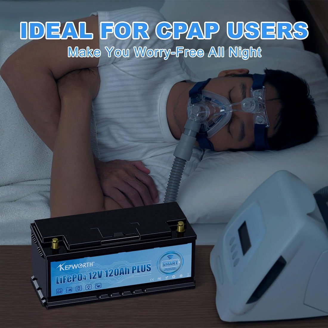 Акумулятор Kepworth LiFePO4 12V/120AH (1536W*h), Smart BMS, Bluetooth APP (літій-залізо-фосфатний акумулятор для ДБЖ (UPS)) — фото 5