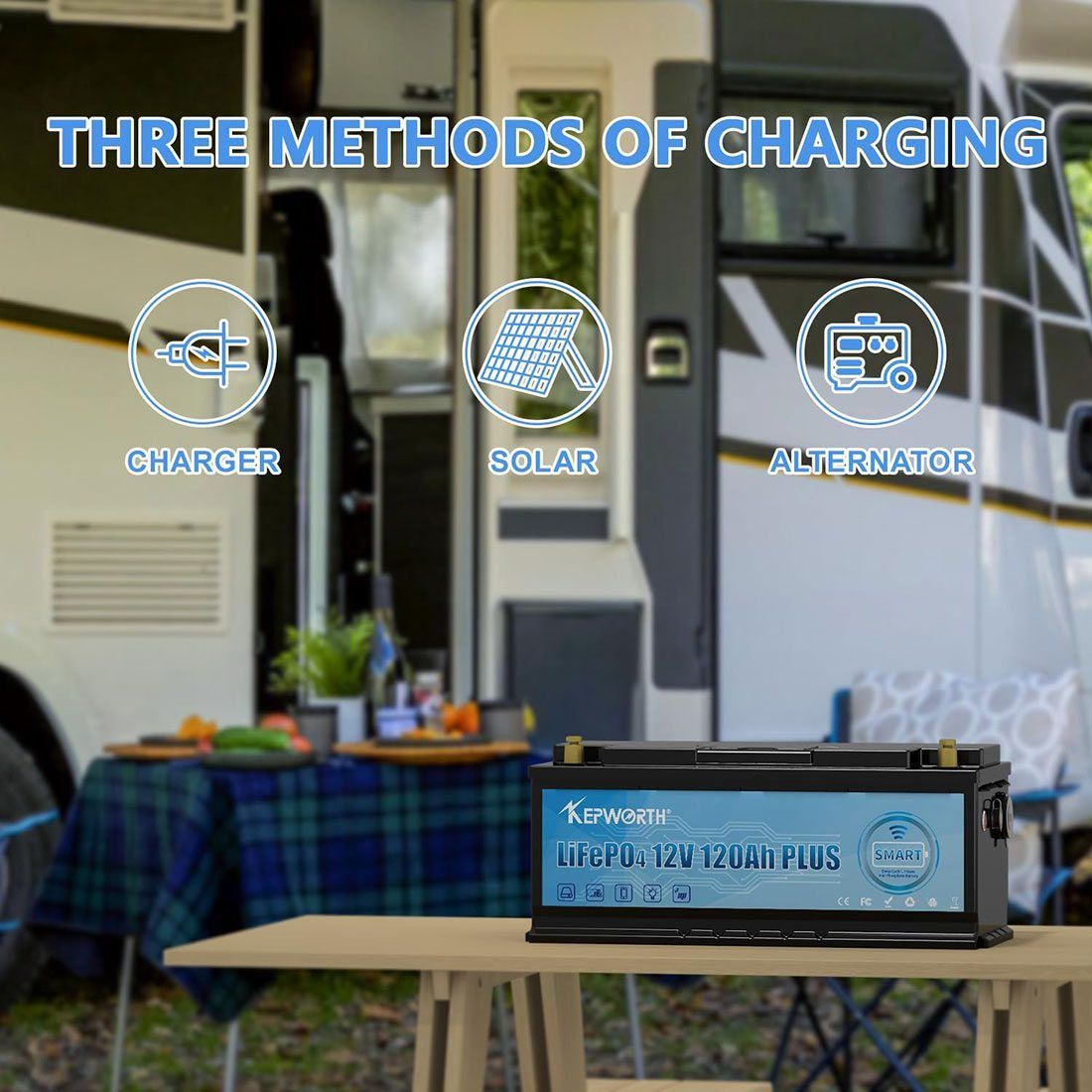 Акумулятор Kepworth LiFePO4 12V/120AH (1536W*h), Smart BMS, Bluetooth APP (літій-залізо-фосфатний акумулятор для ДБЖ (UPS)) — фото 7