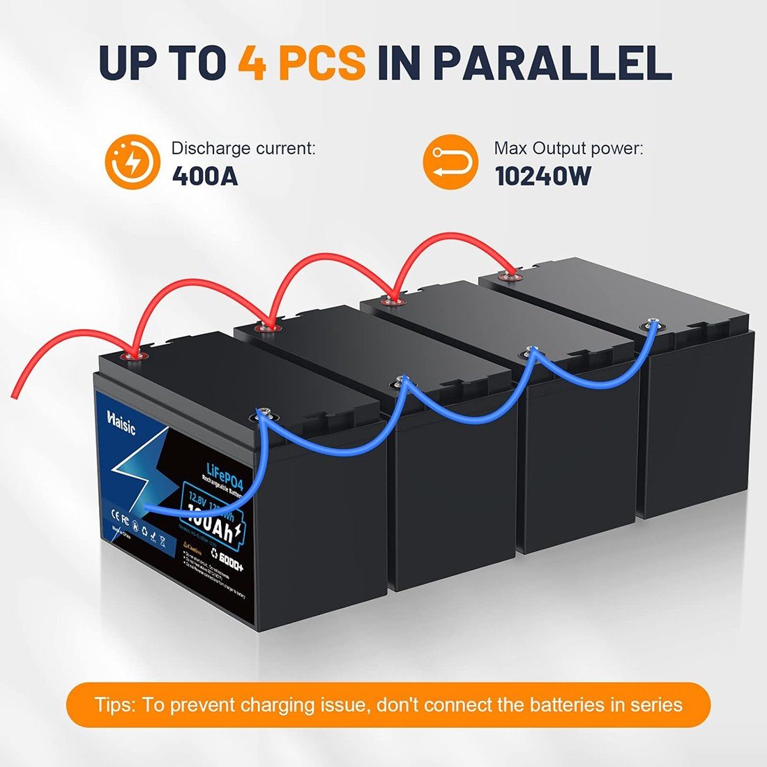 Акумулятор Haisic LiFePO4 12V/100AH, 1280W*h, 100А (літій-залізо-фосфатний акумулятор для ДБЖ (UPS)) — фото 3