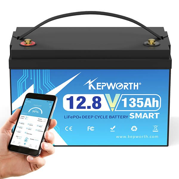 Акумулятор Kepworth LiFePO4 12V/135AH (1728 W*h), Smart BMS, Bluetooth APP (літій-залізо-фосфатний акумулятор для ДБЖ (UPS))
