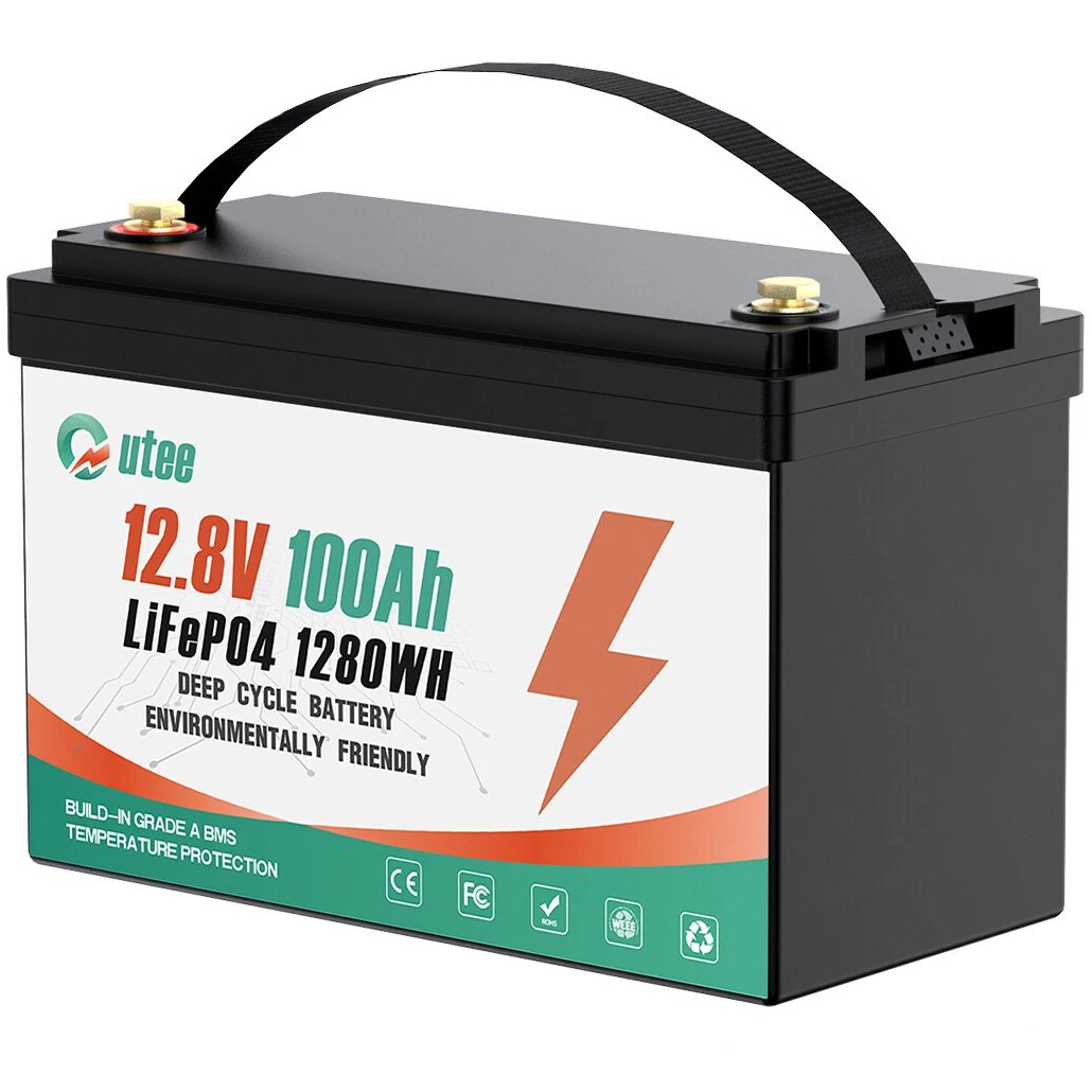 Акумулятор Outee LiFePO4 12.8V/100AH (1280W*h) (літій-залізо-фосфатний акумулятор для ДБЖ (UPS)) — загальний вигляд