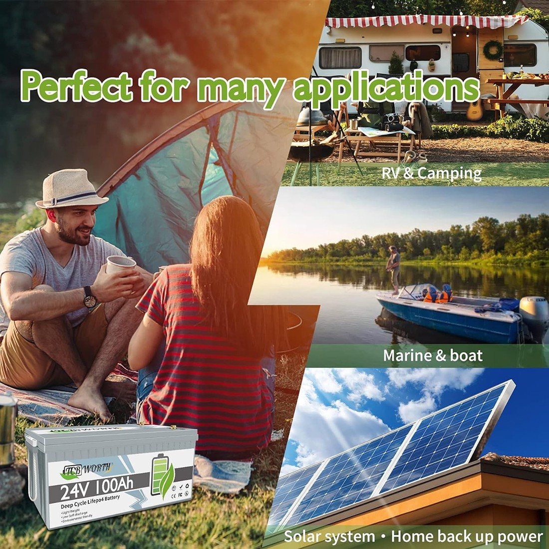 Акумулятор TCBWorth LiFePO4 25,6V/100AH, 2560W*h, 100A (літій-залізо-фосфатний акумулятор для ДБЖ (UPS)) — фото 6
