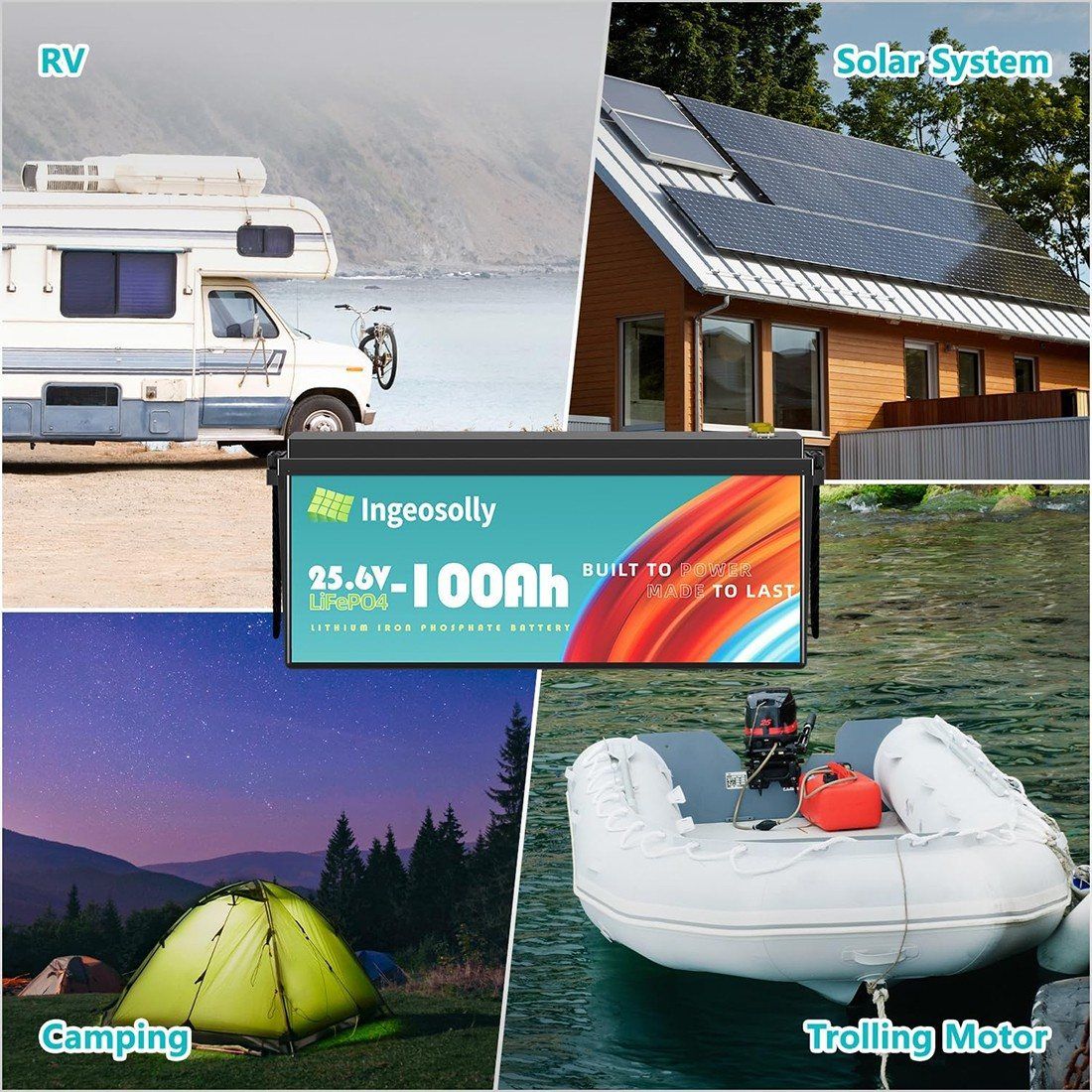 Акумулятор Ingeosolly LiFePO4 24V/100AH (2560W*h) (літій-залізо-фосфатний акумулятор для ДБЖ (UPS)) — фото 8