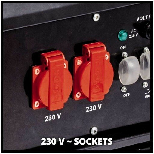 TC-PG 5500 WD: Генератор бензиновий, 230В/400В, 3300/5500 Вт, AVR, 4-х тактний, бак 25 л, макс. потужність 7 кВт, 2 розетки 220В, 1 розетка 400 В, синхронний, колеса, AVR, акумулятор для пуску в комплекті — фото 3