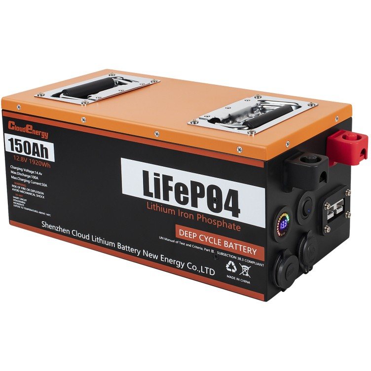 Акумулятор Cloud Energy LiFePO4 12V/150AH (1800W*h) (літій-залізо-фосфатний акумулятор для ДБЖ (UPS)) — фото 2
