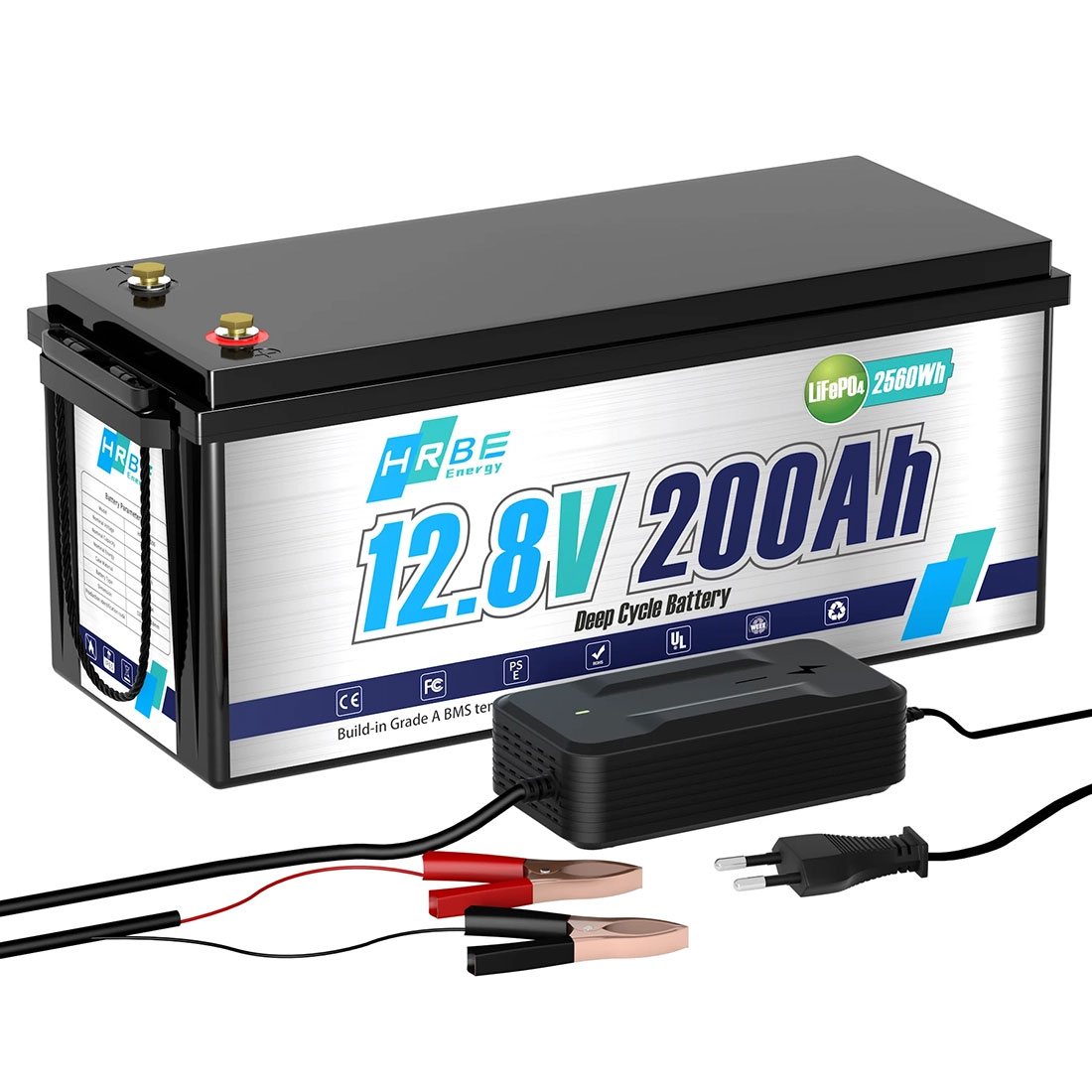 Акумулятор HRBEEnergy LiFePO4 12V/200AH (2400W*h) (літій-залізо-фосфатний акумулятор для ДБЖ (UPS)) — фото 3
