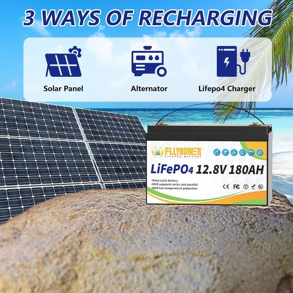 Акумулятор FlyPower LiFePO4 12V/180AH, 2304W*h (літій-залізо-фосфатний акумулятор для ДБЖ (UPS)) — фото 3
