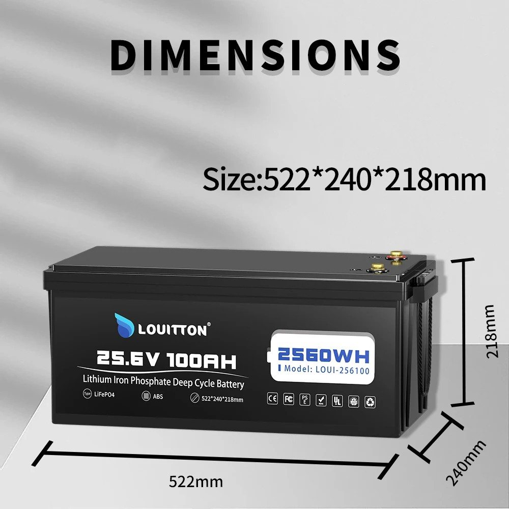 Акумулятор Louitton LiFePO4 25,6V/100AH (2560W*h) (літій-залізо-фосфатний акумулятор для ДБЖ (UPS)) — фото 6