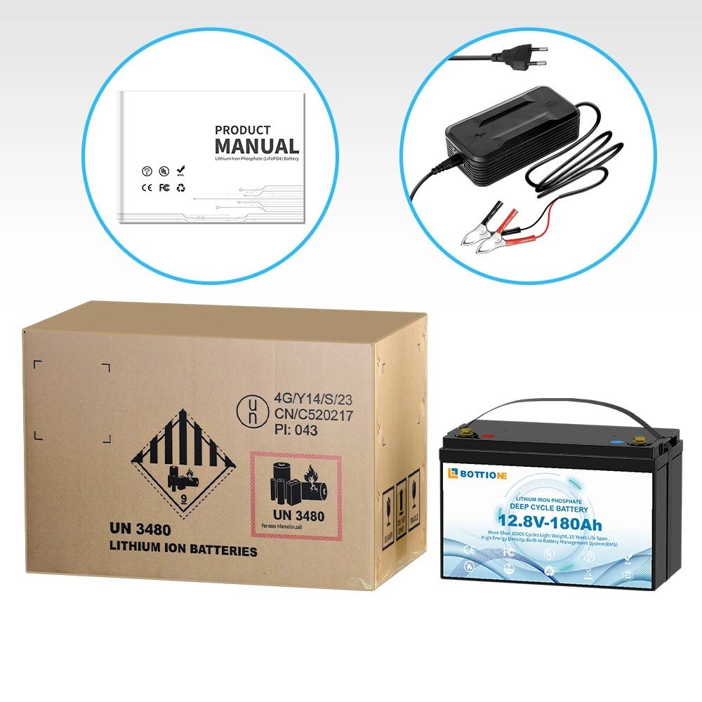 Акумулятор Bottione LiFePO4 12V/180AH (2304W*h) (літій-залізо-фосфатний акумулятор для ДБЖ (UPS)) — фото 3