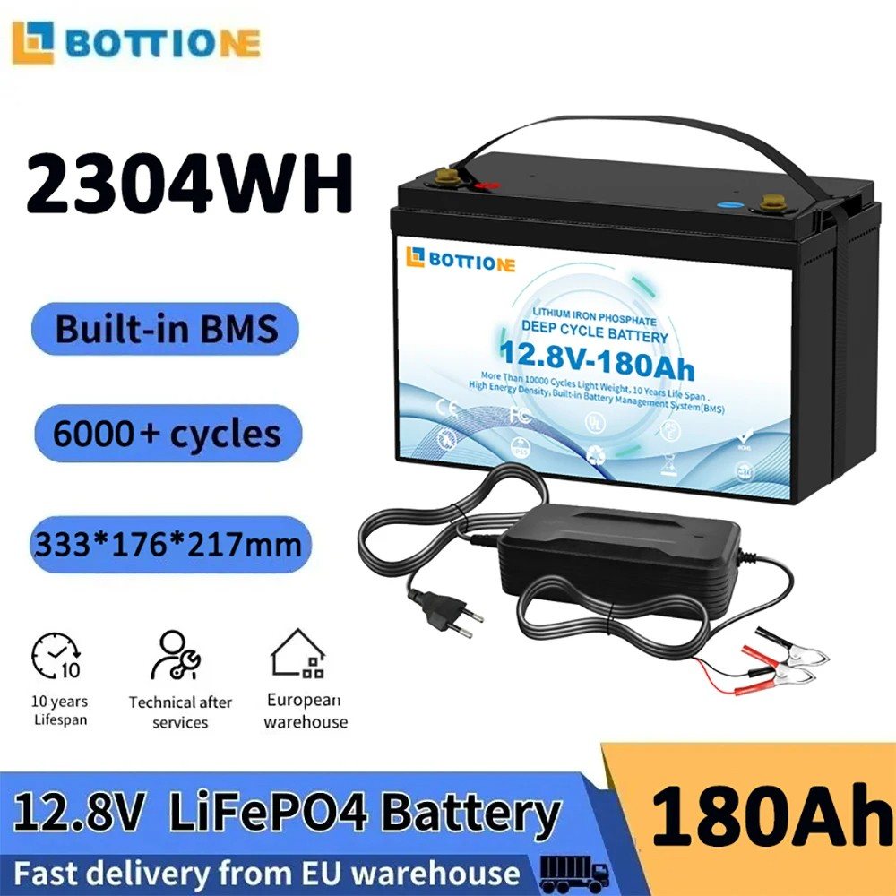 Акумулятор Bottione LiFePO4 12V/180AH (2304W*h) (літій-залізо-фосфатний акумулятор для ДБЖ (UPS)) — фото 4