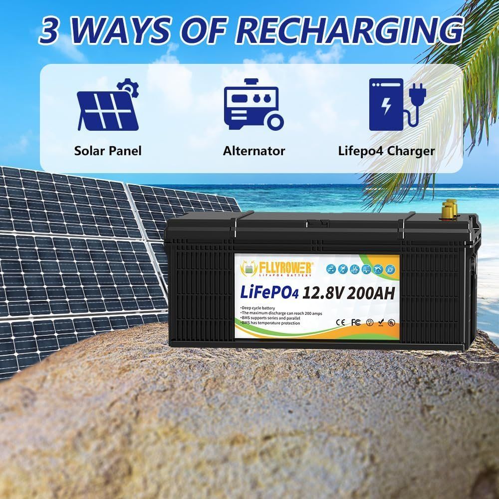 Акумулятор FlyPower LiFePO4 12V/200AH, 2560W*h (літій-залізо-фосфатний акумулятор для ДБЖ (UPS)) — фото 5