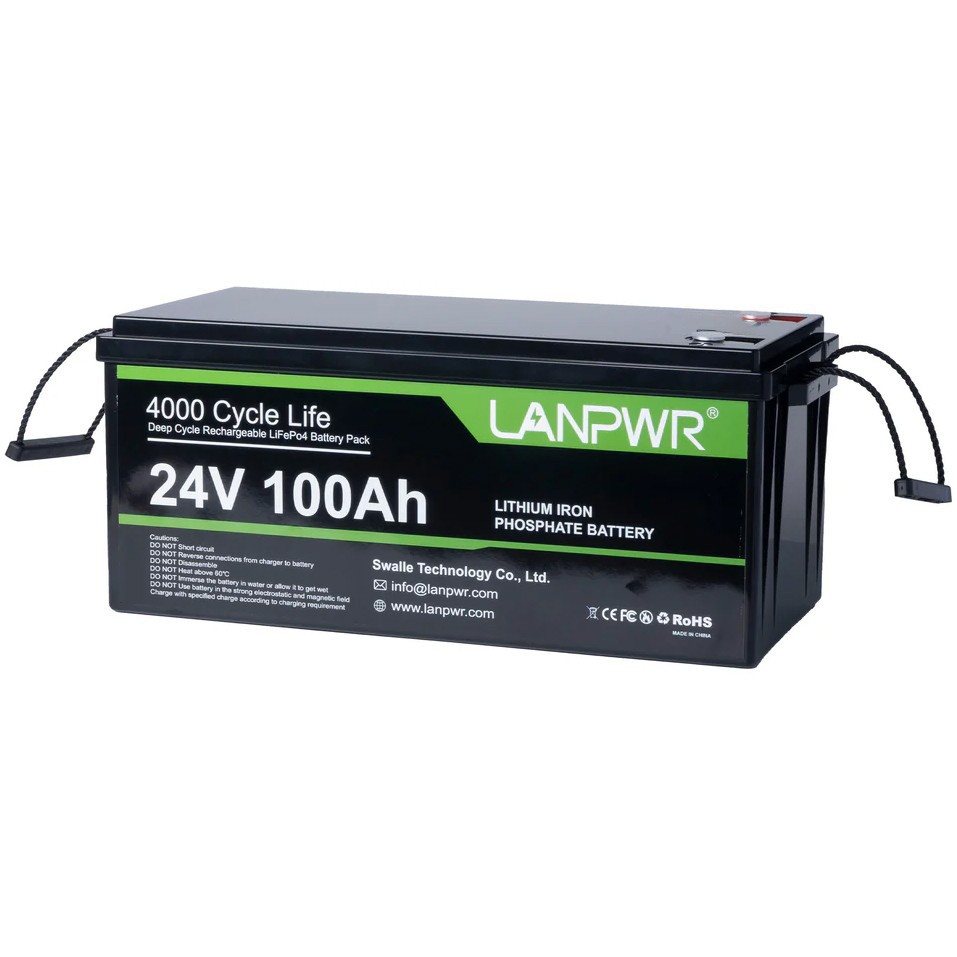 Акумулятор LanPWR LiFePO4 24V/100AH, 100A (2560W*h) (літій-залізо-фосфатний акумулятор для ДБЖ (UPS)) — фото 7