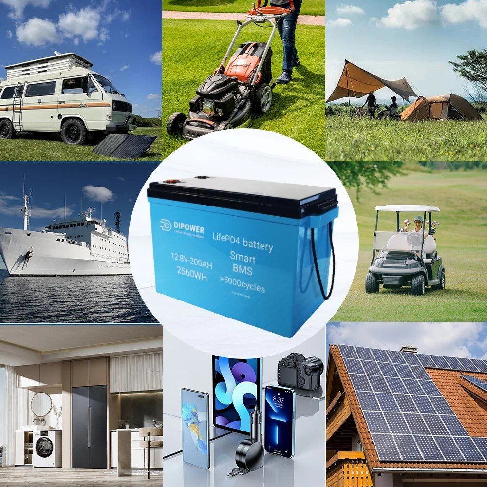 Акумулятор Dipower LiFePO4 12V/200AH (2560W*h), Smart BMS, Bluetooth APP (літій-залізо-фосфатний акумулятор для ДБЖ (UPS)) — фото 3