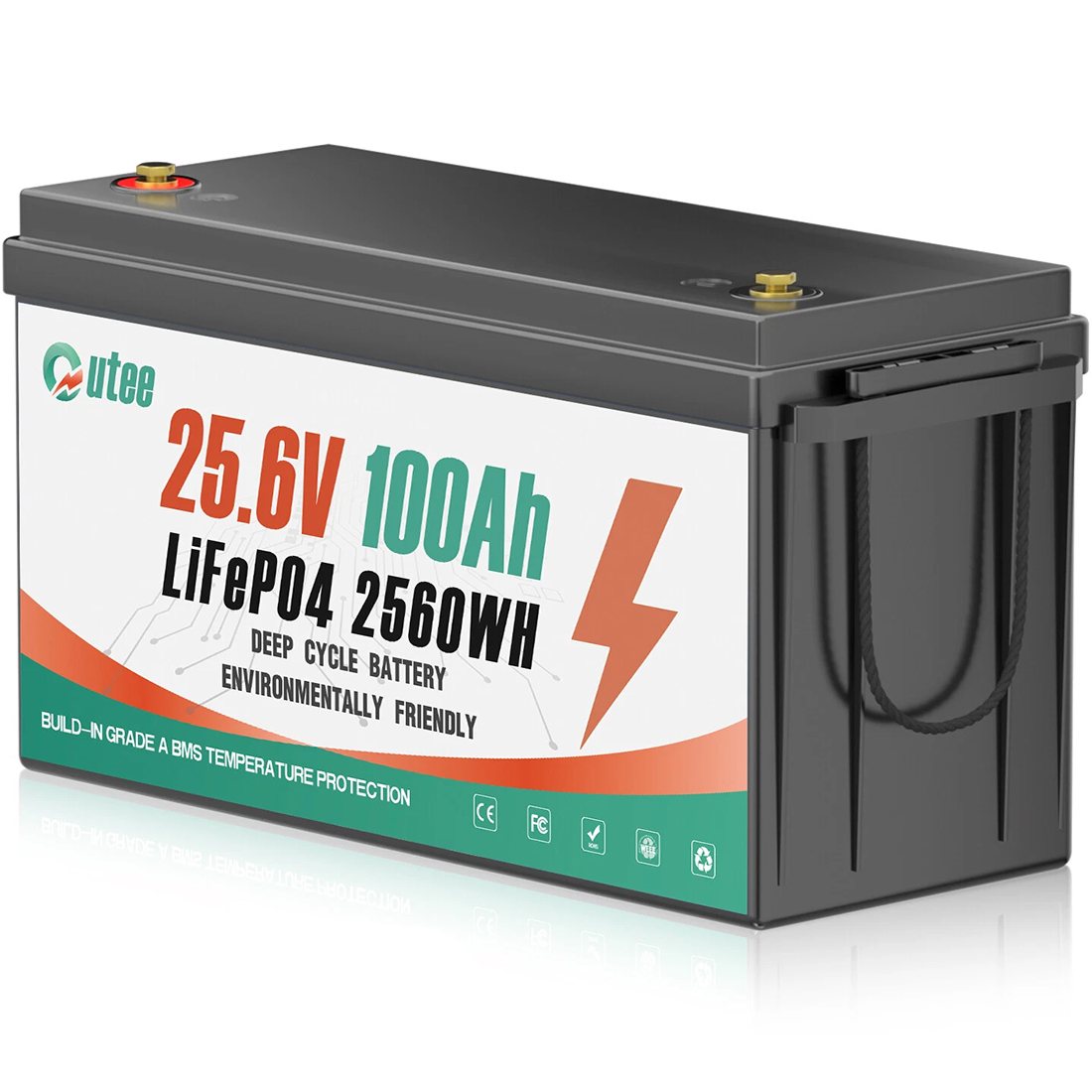 Акумулятор Outee LiFePO4 24V/100AH (2560W*h) (літій-залізо-фосфатний акумулятор для ДБЖ (UPS)) — загальний вигляд