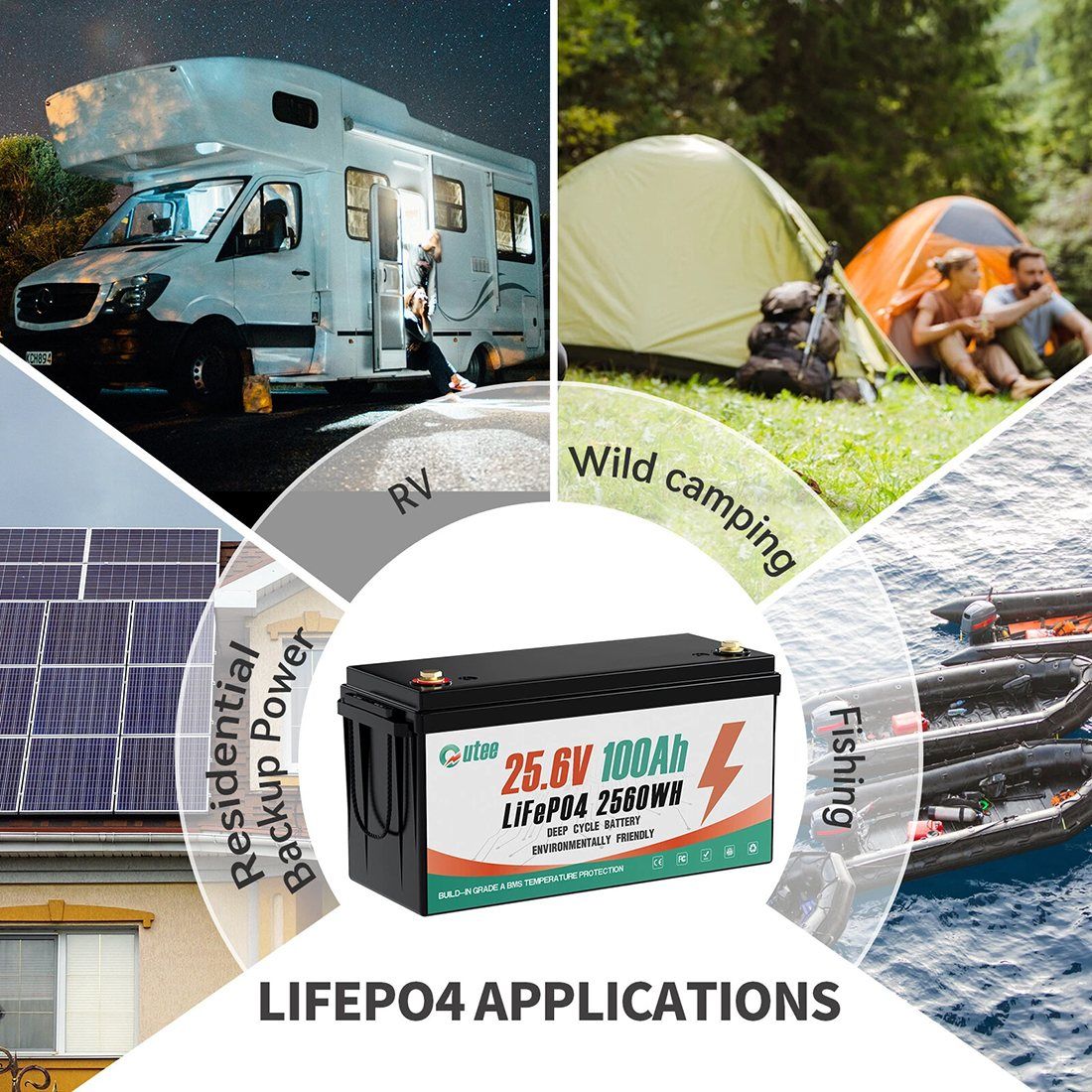 Акумулятор Outee LiFePO4 24V/100AH (2560W*h) (літій-залізо-фосфатний акумулятор для ДБЖ (UPS)) — фото 5