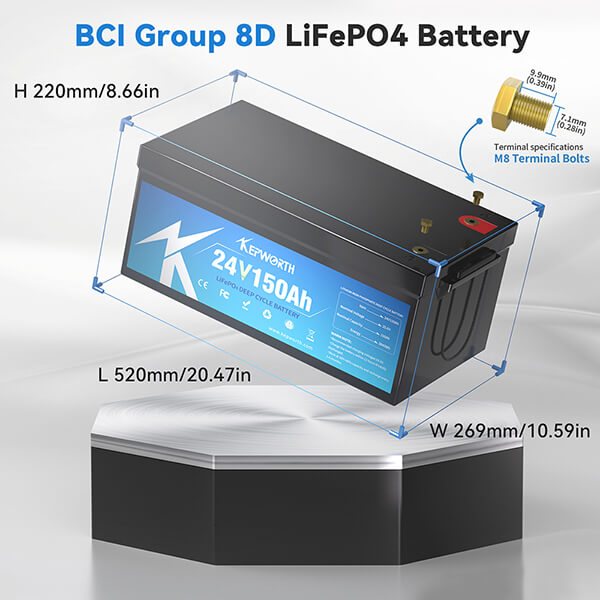 Акумулятор Kepworth LiFePO4 24V/150AH (3840W*h) (літій-залізо-фосфатний акумулятор для ДБЖ (UPS)) — фото 5