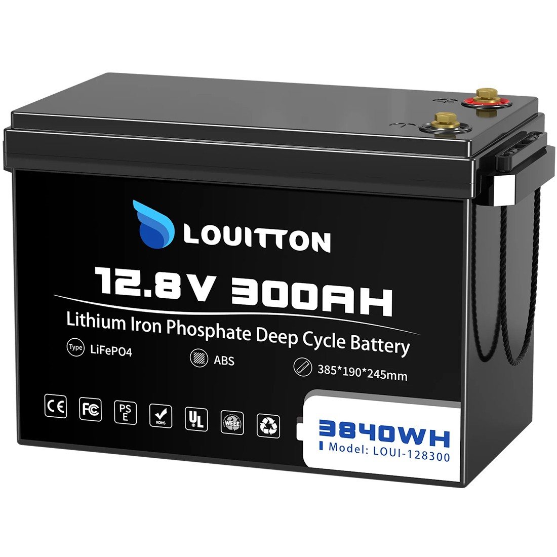 Акумулятор Louitton LiFePO4 12.8V/300AH (3840W*h) (літій-залізо-фосфатний акумулятор для ДБЖ (UPS)) — фото 2